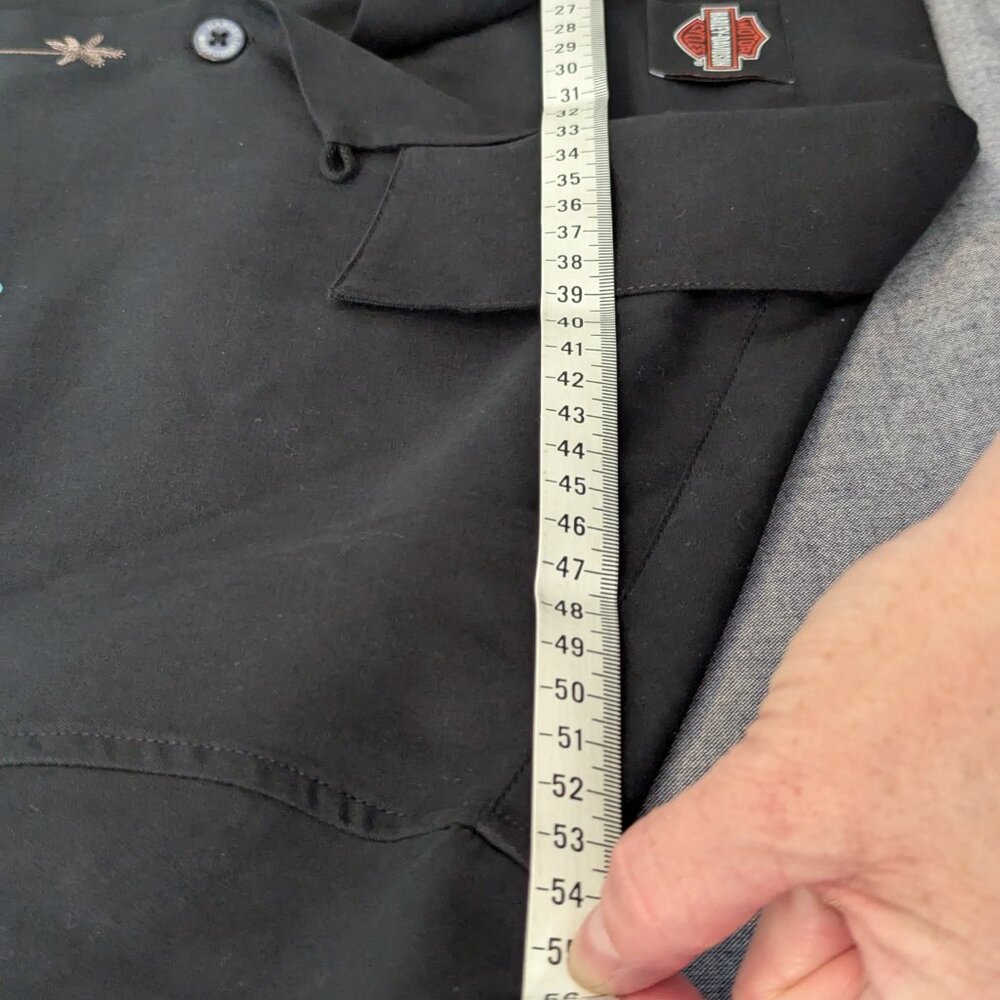 Harley-Davidson Honolulu Hawaii Men's Black Short Sleeve button-down Shirt - Picture 11 of 11